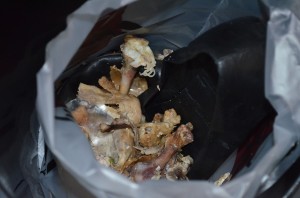 Die Schuhe sehnen sich sicher nach den nackten Füssen meiner Frau. So lieblos mit fettigen Abfällen versaut zu werden haben die armen Schuhe nicht verdient.