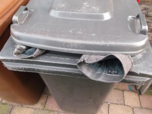 Müll0813 082.jpg (236.45 KiB) 5936 mal betrachtet Ein Winidstoß ließ den Mülltonnendeckel zufallen. Aus und vorbei mit der Stiefelherrlichkeit.