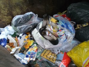 Eine dreckstarrende Containerwandung bildet die &quot;Fassung&quot; für diese geile &quot;Müllkomposition&quot;.
