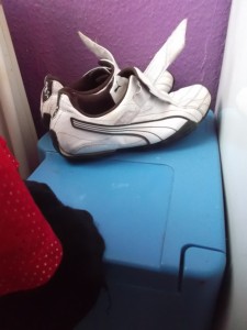 Müffelnde Socken, müffelnde ausrangierte Sneakers und einen müffelnden Küchenmülleimer; - sooo geilst!