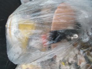 &quot;verräterische&quot; Detailansicht: Ja, da liegen tatsächlich in dem matschigen verrottenden Durcheinander Schuhe drin!