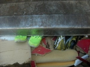 Sofort lief die Presse an und schon &quot;lag&quot; sie auf den ausrangierten Sneaks!