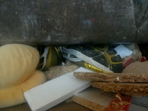 Eben noch toll goldglänzende Laufschuhe und jetzt nur noch ein schwacher &quot;Abglanz&quot;.