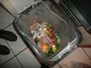 Anja sah schon nach, ob genug Platz im Mülleimer war. Es passte!