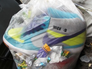 Es muss Martina eine Genugtuung wohl gewesen sein, die noch gar nicht so oft getragenen Nike ID in den Müllbeutel zu stopfen!