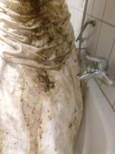 Endvernichtungunter der Dusche