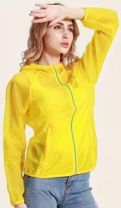 Lena gelbe Nylon-Regenjacke