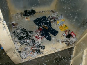 Totales Chaos, soweit noch was da lag.