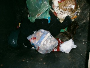 Volltreffer! Kniehohe Wildlederstiefel und innen geilst verlatschte Cowgirlstiefelchen - ein herrlicher Duft - mal abgesehen vom stinkenden Müllcontainer.